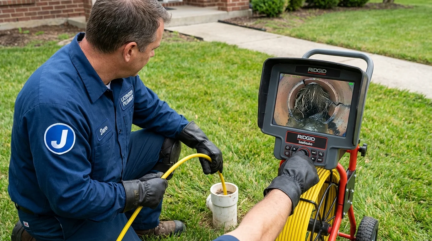 Sewer camera inspection being performed by Johns Plumbing LLC in Jonesboro
